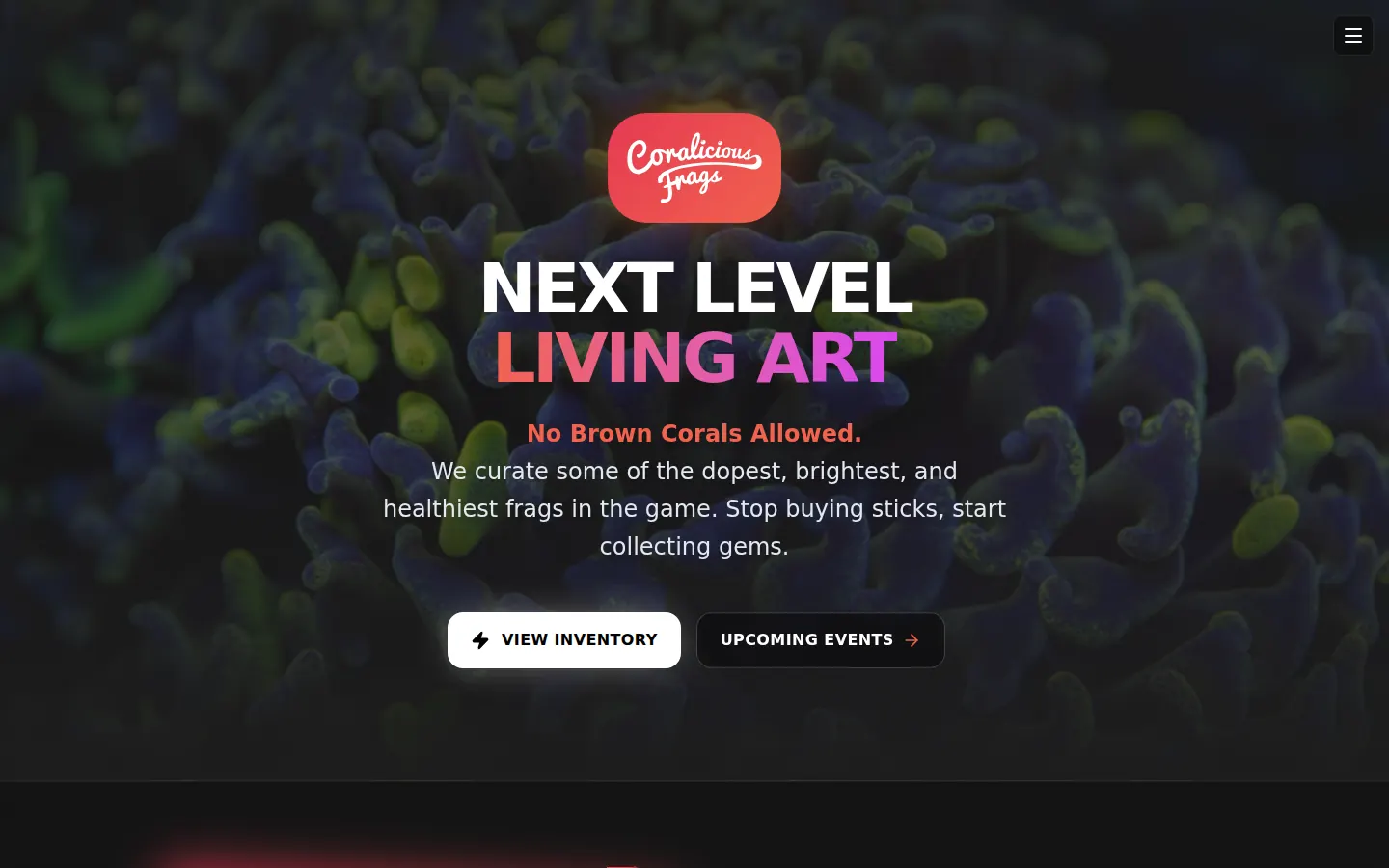 Coralicious Frags homepage